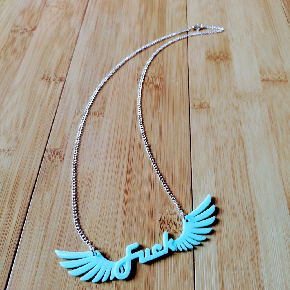 Flying F*ck Blue Statement Necklace